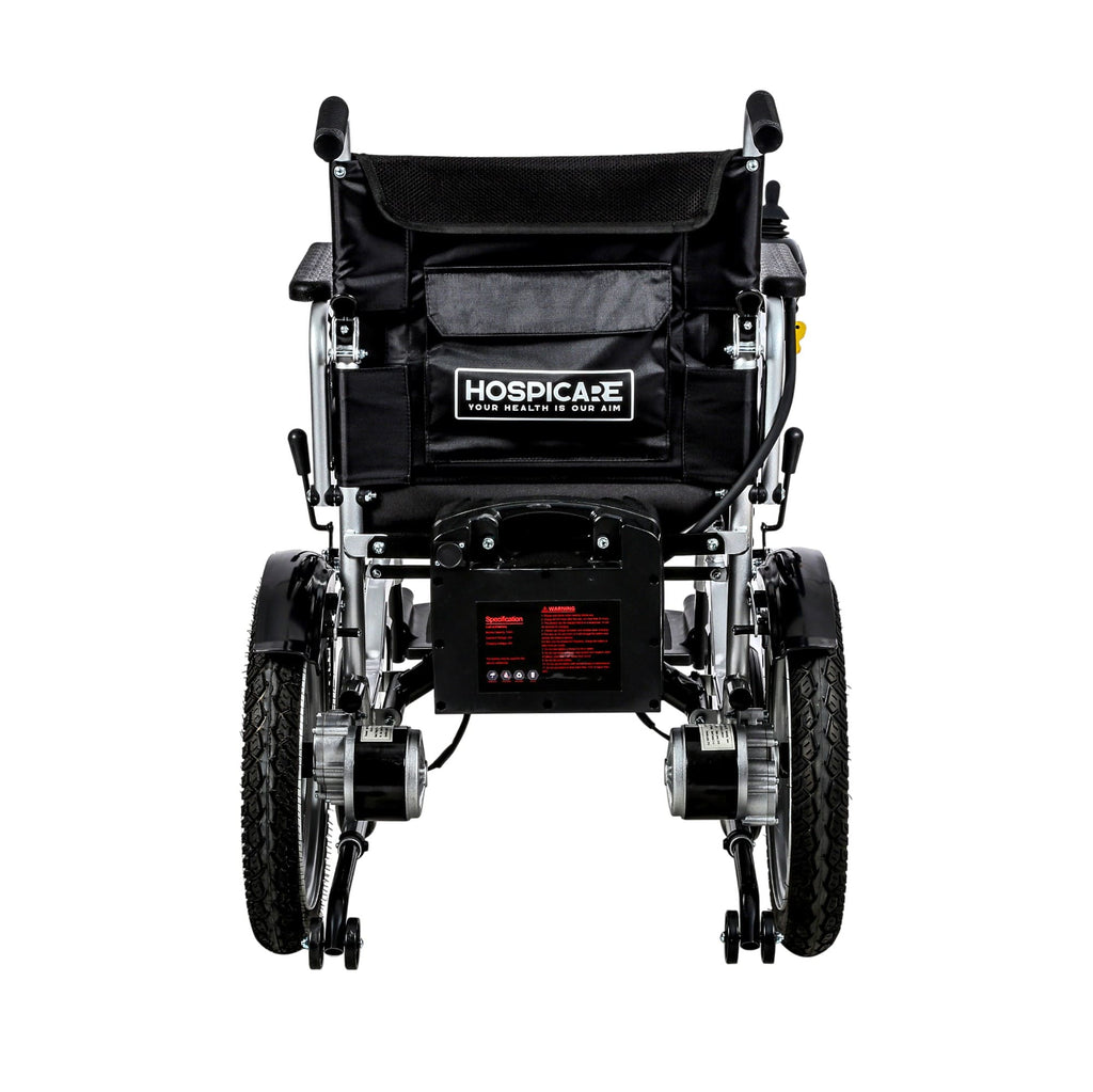 Fauteuil roulant électrique JRWD1601U – Dossier haut, roues 22″, batterie 12Ah / 20Ah